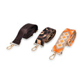 Set of 3 Coffee Leopard Print, Khaki and Yellow Polyester Long Crossbody Strap (51 Inches) - Sticky add to cart bar