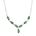 Peridot Color Crystal Necklace 18 Inches in Sterling Silver - Sticky add to cart bar