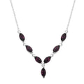 Designer Premium Foilback Amethyst Color Austrian Crystal Necklace 18 Inches in Sterling Silver - Sticky add to cart bar