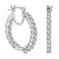 Moissanite Inside Out Hoop Earrings in Platinum Over Sterling Silver 2.75 ctw - Sticky add to cart bar