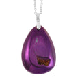 Purple Color Plated Drusy Quartz Pendant Necklace 20 Inches in Stainless Steel 125.00 ctw - Sticky add to cart bar