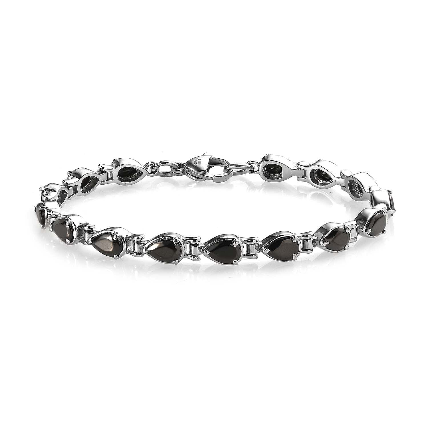 Elite Shungite Bracelet in Stainless Steel (6.50 In) 3.85 ctw