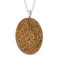 Gold Color Plated Drusy Quartz Pendant Necklace 20 Inches in Stainless Steel 85.00 ctw - Sticky add to cart bar