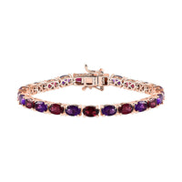 Premium Orissa Rhodolite Garnet, Amethyst Bracelet in Vermeil RG Over Sterling Silver (6.50 In) 11.50 ctw