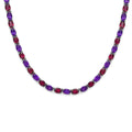 Orissa Rhodolite Garnet and Amethyst Tennis Necklace 18 Inches in Platinum Over Sterling Silver 35.25 ctw - Sticky add to cart bar