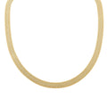 Italian 14K YG Over Sterling Silver Bismark 8 Lines Pave Necklace 18-20 Inches 14.60 Grams - Sticky add to cart bar