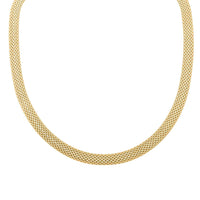 Italian 14K YG Over Sterling Silver Bismark 8 Lines Pave Necklace 18-20 Inches 14.60 Grams