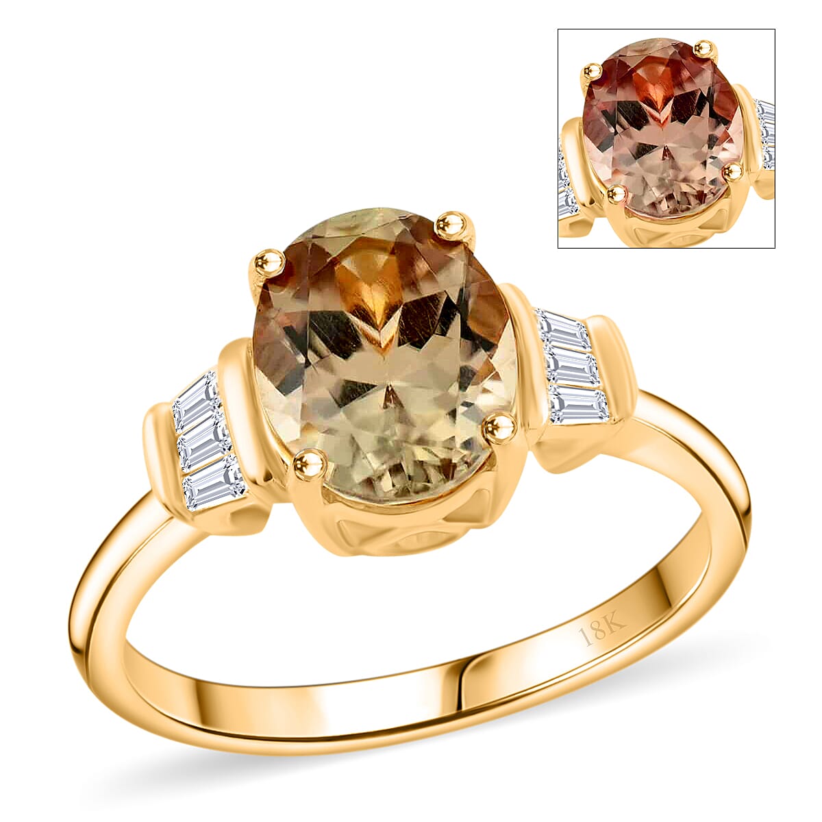 Iliana 18K Yellow Gold AAA Turkizite and G-H SI Diamond Ring (Size 10.0) 2.25 ctw