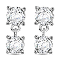 18K White Gold G-H SI Diamond Earrings 1.60 ctw