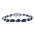Masoala Sapphire (D) and White Zircon Bracelet in Platinum Over Sterling Silver (7.25 In) 30.75 ctw - Sticky add to cart bar