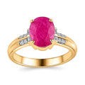 Luxoro 14K Yellow Gold AAA Mozambique Ruby and G-H I2 Diamond Ring (Size 10.0) 4 Grams 2.40 ctw - Sticky add to cart bar