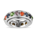 Karis Designer Premium Multi Color Austrian Crystal Spinner Ring in Platinum Bond (Size 5.0) - Sticky add to cart bar