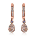Premium Marropino Morganite and Multi Gemstone Dangling Earrings in Vermeil Rose Gold Over Sterling Silver 1.70 ctw - Sticky add to cart bar