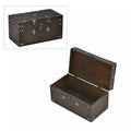 Solid Brown European Style Wooden Box with Decorative Metal Dots (9.8"x5.1"x5.1") - Sticky add to cart bar