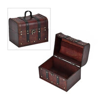 Solid Antique Brown European Style Wooden Box (8.27"x5.7"x6.3")