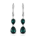 Designer Premium Emerald Color Austrian Crystal Earrings in Sterling Silver - Sticky add to cart bar