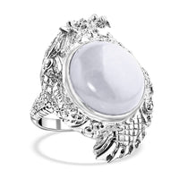 Bali Legacy Natural Jade Dragon Ring in Sterling Silver 18.25 ctw