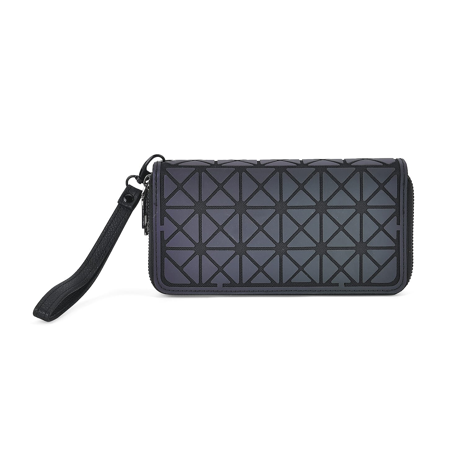 Gradient Color Geometric Faux Leather Reflective Wallet (7.48"x3.93"x1.57")
