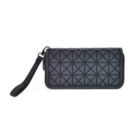 Gradient Color Geometric Faux Leather Reflective Wallet (7.48"x3.93"x1.57")