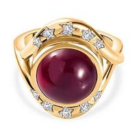 African Ruby and Multi Gemstone 11.40 ctw Ring in Vermeil YG Over Sterling Silver (Size 6.5)
