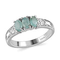 Grandidierite 3 Stone Ring in Stainless Steel (Size 10.0) 0.70 ctw - Sticky add to cart bar