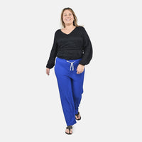 TLV TAMSY Set of 2 Black and Blue Textured Knit Pant - One Size Fits Most