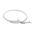 Lustro Stella Finest CZ Nail Bangle Bracelet in Rhodium Over Sterling Silver (7.50 In) - Sticky add to cart bar