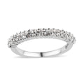 White Crystal Ring in Platinum Over Sterling Silver (Size 10.0) - Sticky add to cart bar