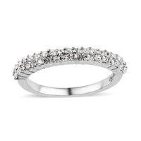 White Crystal Ring in Platinum Over Sterling Silver (Size 10.0)