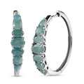 Grandidierite Hoop Earrings in Platinum Over Sterling Silver 3.65 ctw - Sticky add to cart bar