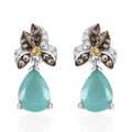 Grandidierite and Multi Gemstone Drop Earrings in Rhodium and Platinum Over Sterling Silver 2.50 ctw - Sticky add to cart bar