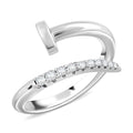 Lustro Stella Finest CZ Fashionable Nail Ring in Rhodium Over Sterling Silver - Sticky add to cart bar