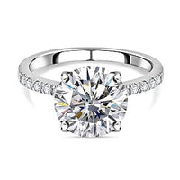 Moissanite 3.59 ctw Ring in Platinum Over Sterling Silver (Size 11.5)