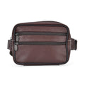 Italy Retor Noble Collection Coffee Genuine Leather Rose Embossed Waist Bag (7.5"x2.8"x4.9") - Sticky add to cart bar