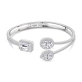 Lustro Stella Finest CZ Bangle Bracelet in Rhodium Over Sterling Silver (7.50 In) - Sticky add to cart bar