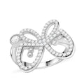 Simulated Diamond Ring in Rhodium Over Sterling Silver (Size 6.0) 1.00 ctw - Sticky add to cart bar