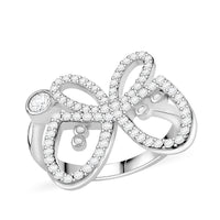Simulated Diamond Ring in Rhodium Over Sterling Silver (Size 6.0) 1.00 ctw