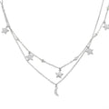 Lustro Stella Finest CZ Star Necklace (18-20 Inches) in Rhodium Over Sterling Silver 1.85 ctw - Sticky add to cart bar