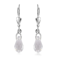 Designer Premium Austrian Crystal Lever Back Earrings in Sterling Silver
