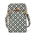Green Flower Print Faux Leather Crossbody Cell Phone Bag (7"x4.5"x2.4") - Sticky add to cart bar