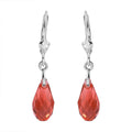 Padparasha Crystal Lever Back Earrings in Sterling Silver - Sticky add to cart bar