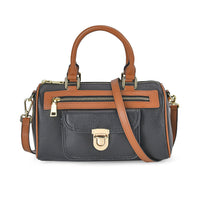 Black Genuine Leather Crossbody Bag (10"x5"x5.3") with Shoulder Strap