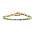 Premium Kagem Zambian Emerald Tennis Bracelet in Vermeil Yellow Gold Over Sterling Silver (6.50 In) 4.00 ctw - Sticky add to cart bar