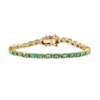 Premium Kagem Zambian Emerald Tennis Bracelet in Vermeil Yellow Gold Over Sterling Silver (6.50 In) 4.00 ctw