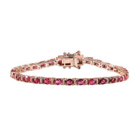 Premium Ouro Fino Rubellite Tennis Bracelet in Vermeil RG Over Sterling Silver (6.50 In) 6.50 ctw