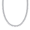 Moissanite Heart Tennis Necklace 18 Inches in Platinum Over Sterling Silver 41.15 ctw - Sticky add to cart bar