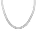 Italian Sterling Silver Bismark 8 Lines Pave Necklace 18-20 Inches 14.6 Grams - Sticky add to cart bar