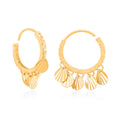 24K Yellow Gold Electroform Pear Cut Hoop Earrings 2.10 Grams - Sticky add to cart bar