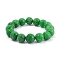 Green Jade (D) 238.00 ctw Lotus Carved Beaded Stretch Bracelet - Sticky add to cart bar