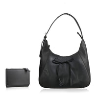 100% Genuine leather shoulder  bag DIMENSION-  BAG - 13.38 L x 13.77 H x 3.54 W inches Wallet Size -L(4.5)X H(3.34)X W(0.7) in COLOR: Black